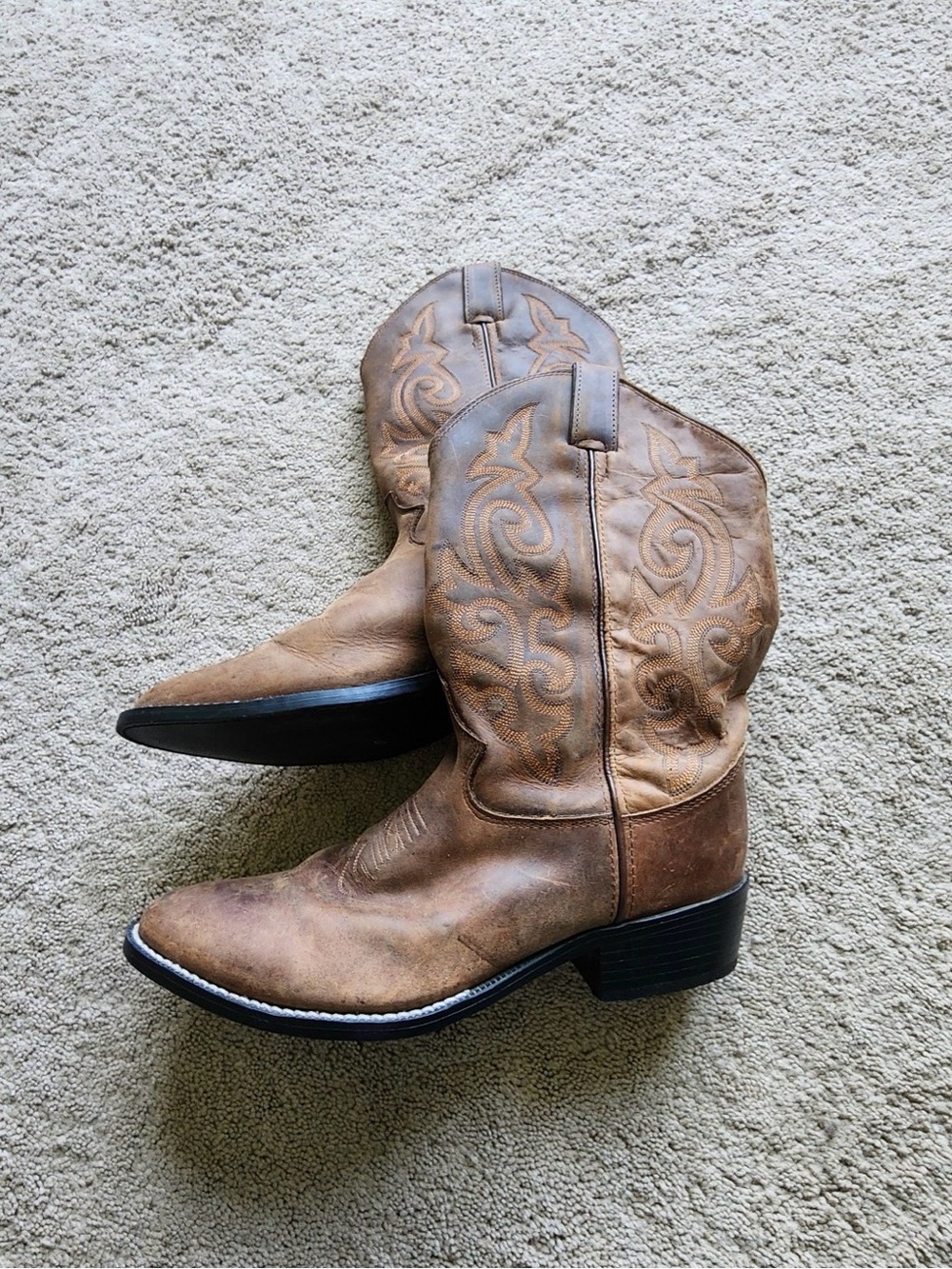 Justin Boots Brown Kids Western Cowboy Boots
